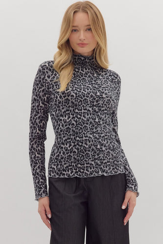 Grey Leopard Underlay Top