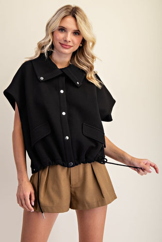 High Neck Vest Black