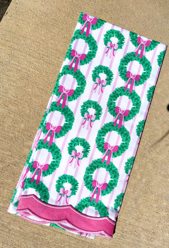 MS Rosy Wreaths Tea Towel