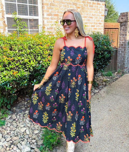 Kylie Black Midi Dress