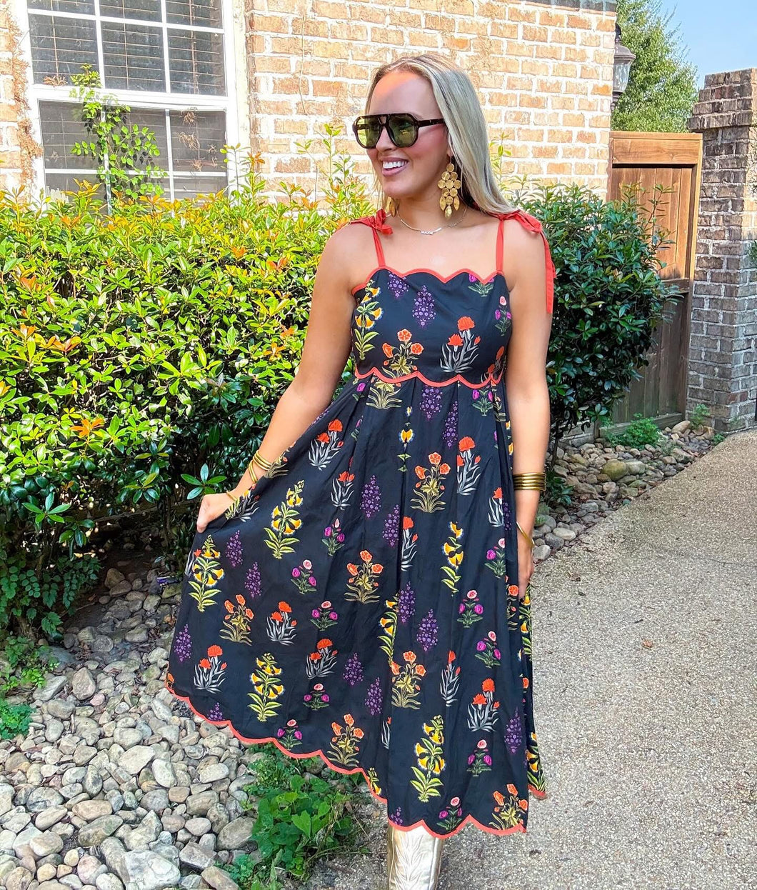 Kylie Black Midi Dress