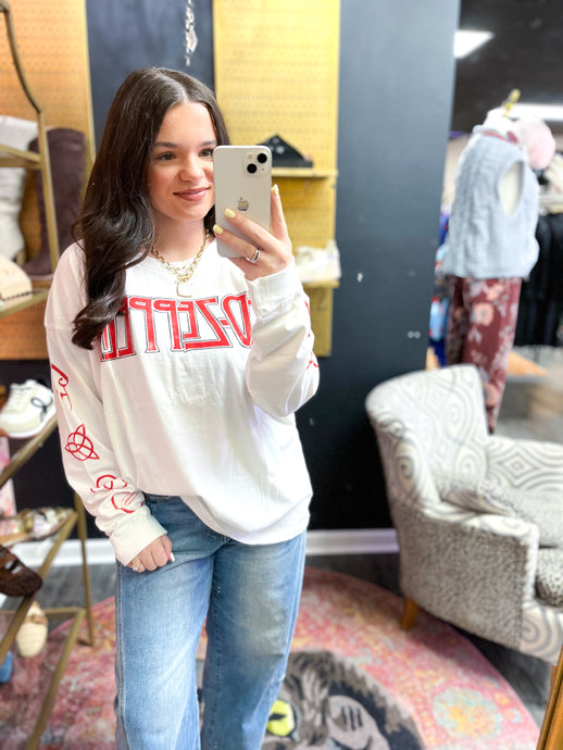 DAYDREAMER Led Zeppelin Vintage White Long Sleeve Tee