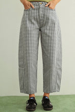 Load image into Gallery viewer, Navy Mist Checkered Barrel Pants