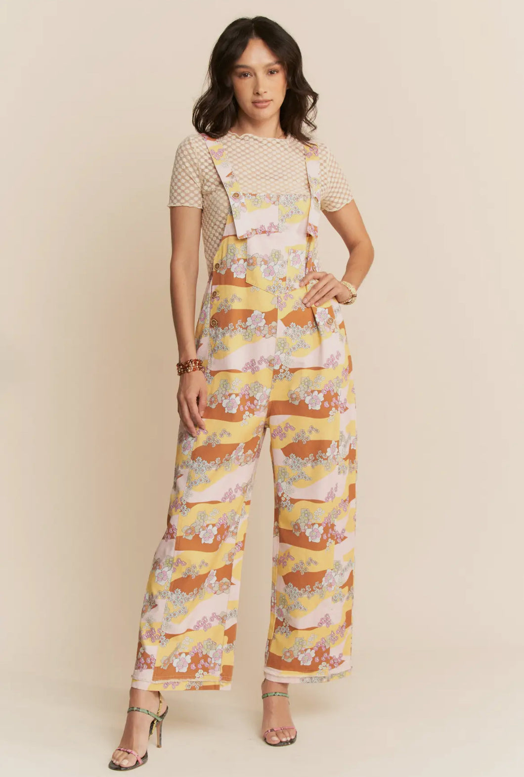 Retro Floral Overalls