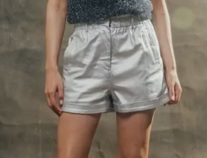 Silver Metallic Shorts
