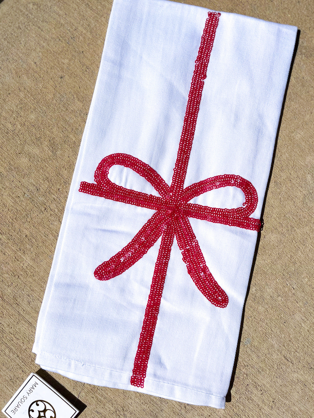 MS Sequin Bow Tea Towel