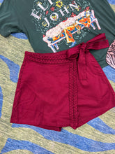 Load image into Gallery viewer, Maroon Tie Mini Skort