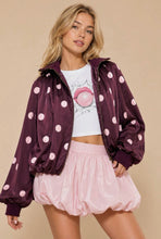 Load image into Gallery viewer, Burgundy/Pink Bubble Satin Jacket