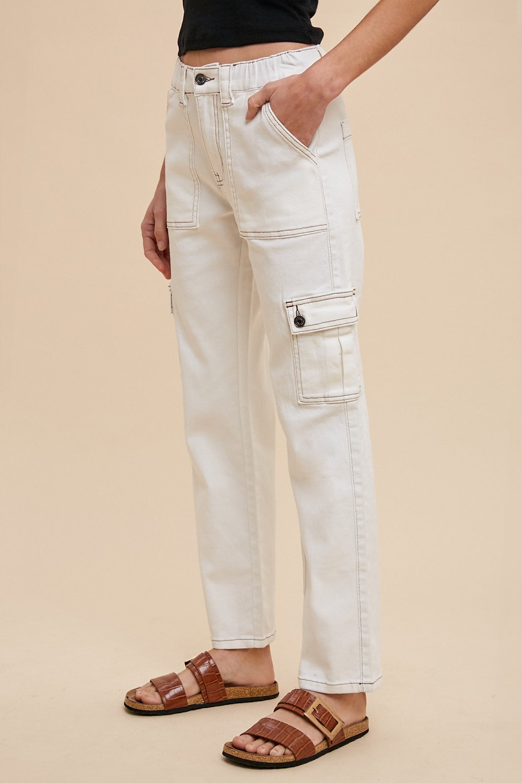 Camry Cargo Jeans Egg White