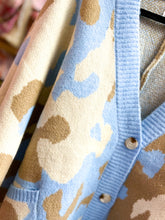 Load image into Gallery viewer, Sky Blue Camo Cardigan