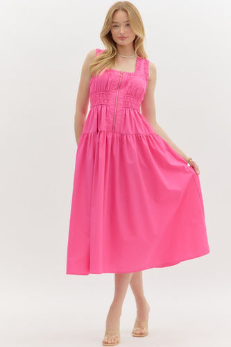 Zip Midi Hot Pink