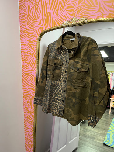 Leopard & Camo Denim Jacket