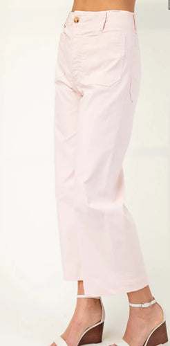Pale Pink Wide Leg Denim