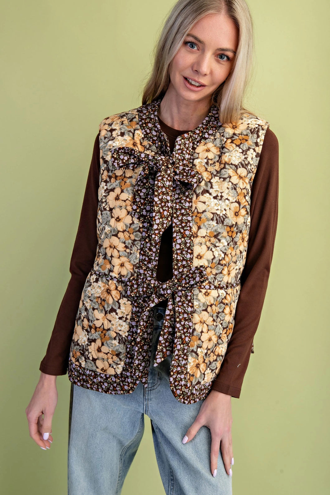 Brown Quilted Vest