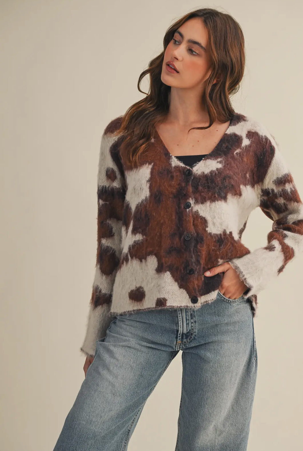 Brown Multi Sweater Cardigan