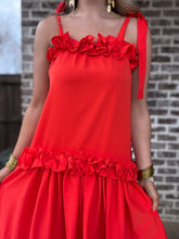 Load image into Gallery viewer, Lyla Red Ruffle Dress