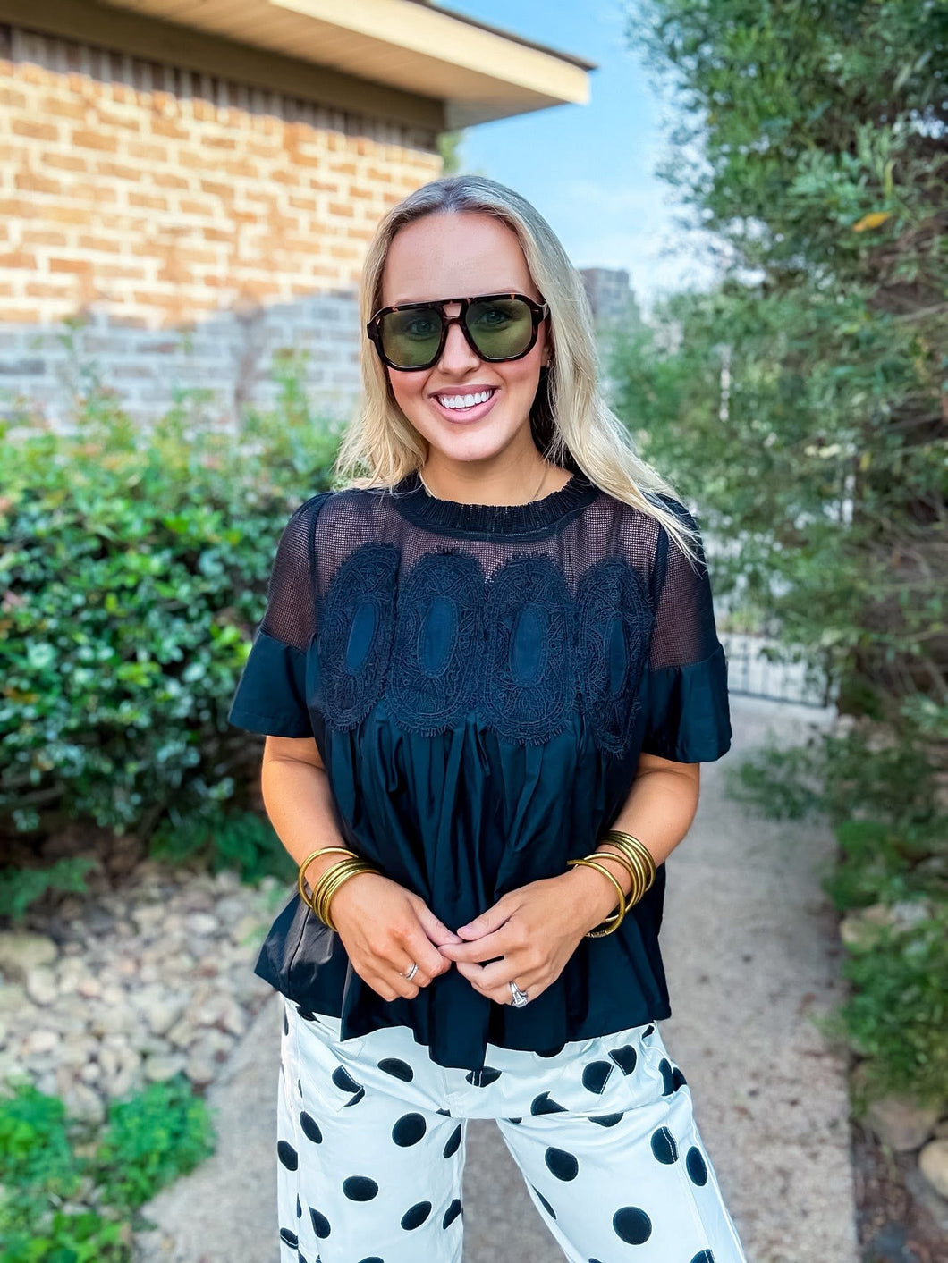 A Cool Breeze Mesh Top Black