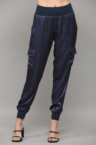 Satin & Lux Cargo Joggers Moonlight Blue