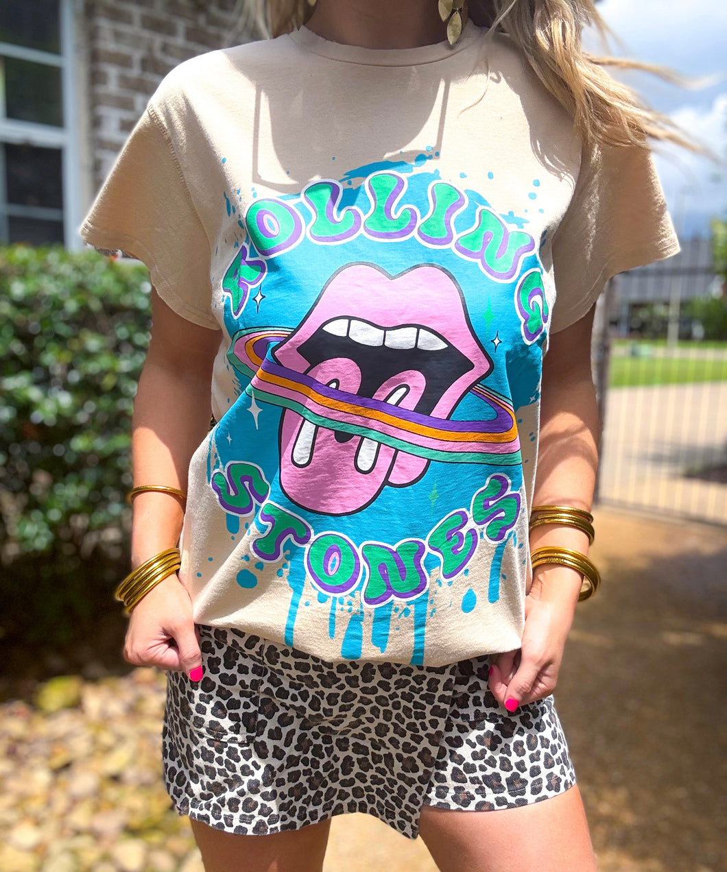 Rolling Stones Pops Of Blue Graphic Tee