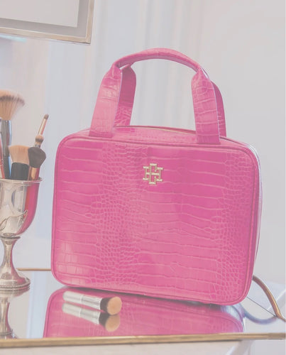 Punta Cana Large Cosmetic Case Hot Pink