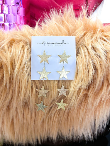 Gold Star Drop Earrings