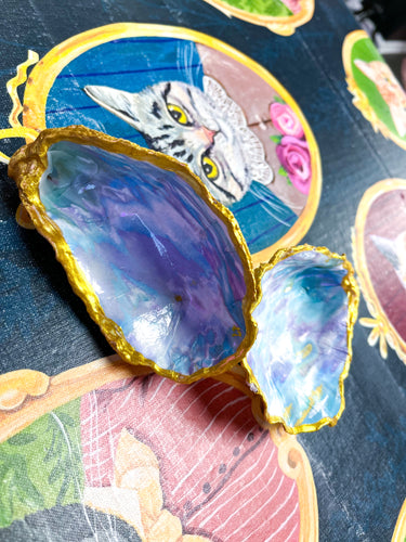 Ocean Blue Oysters Trinket Tray