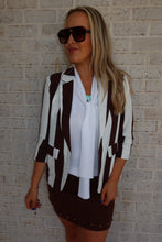 Load image into Gallery viewer, Vertical Striped Relaxed Blazer Chocolate