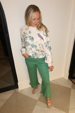 Load image into Gallery viewer, Kelly Green Gingham Ruffle Hem Pants