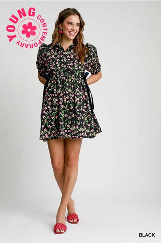 Black Mix Tie Dress