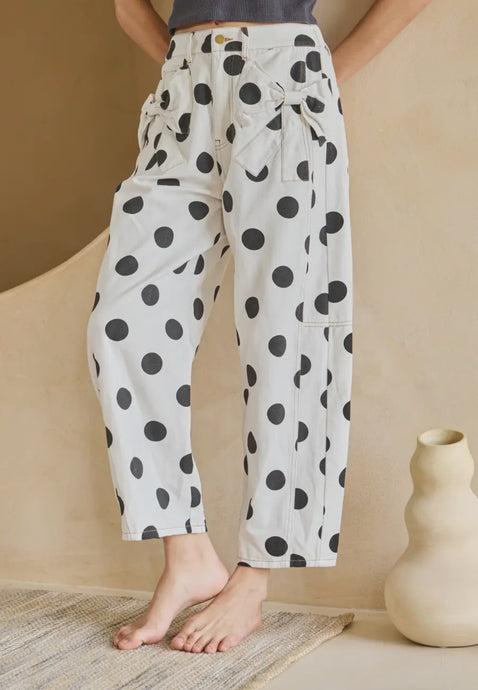 Polka Dot Barrel Pants