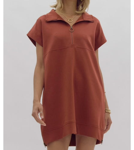 Ashley Rust Collar Dress