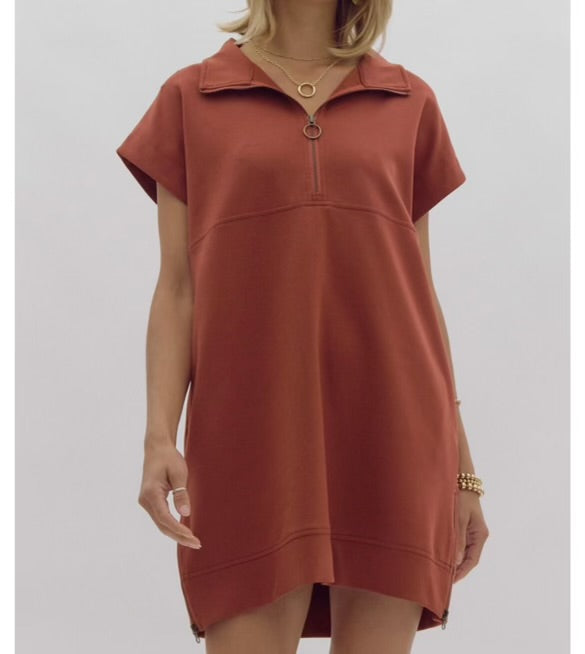 Ashley Rust Collar Dress
