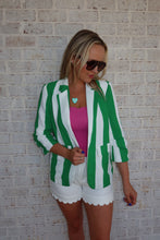 Load image into Gallery viewer, Vertical Striped Relaxed Blazer Green