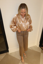 Load image into Gallery viewer, Golden Plaid Straight Leg Pants