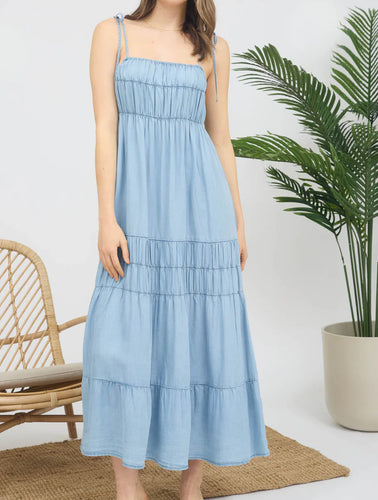 Blue Tie Strap Maxi
