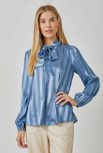 Flowy Striped Blouse Blue