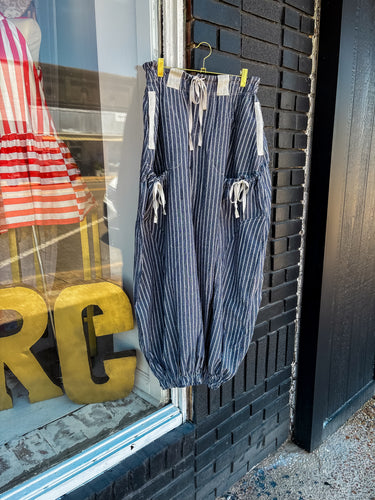 Navy Wide Leg Jogger Pants