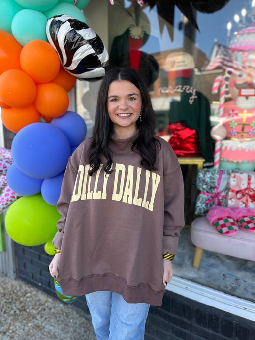 Dilly/Dally Brown Mock neck