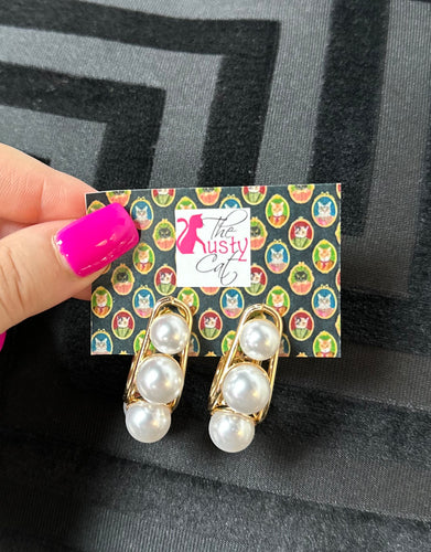 Pearl Hoop Earrings