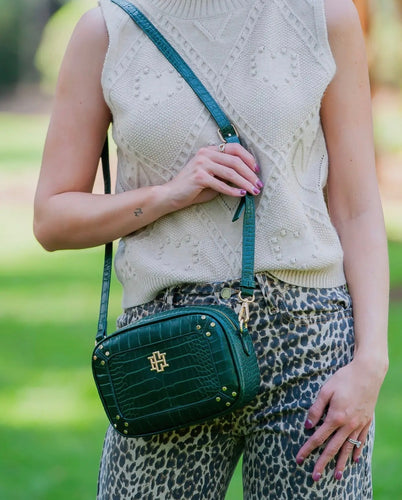 Sloan Studded Crossbody Bag Hunter Green