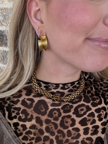 Gold Chunky Chain Toggle Necklace