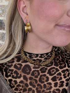 Gold Chunky Chain Toggle Necklace