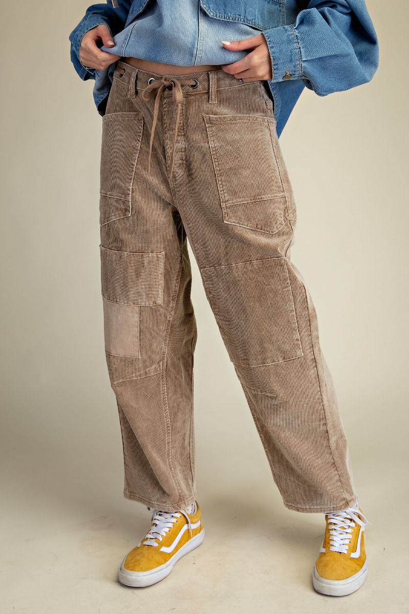 Corduroy Wide Leg Pants Khaki