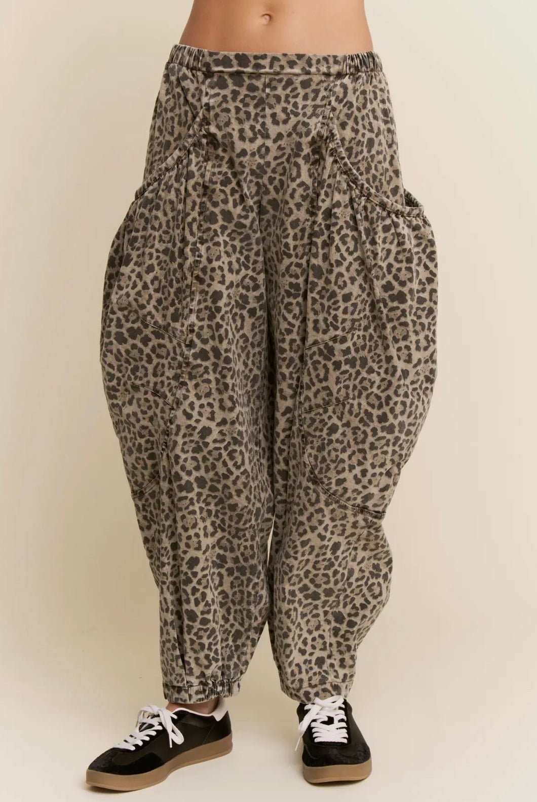 Leopard Barrel Jogger Pants
