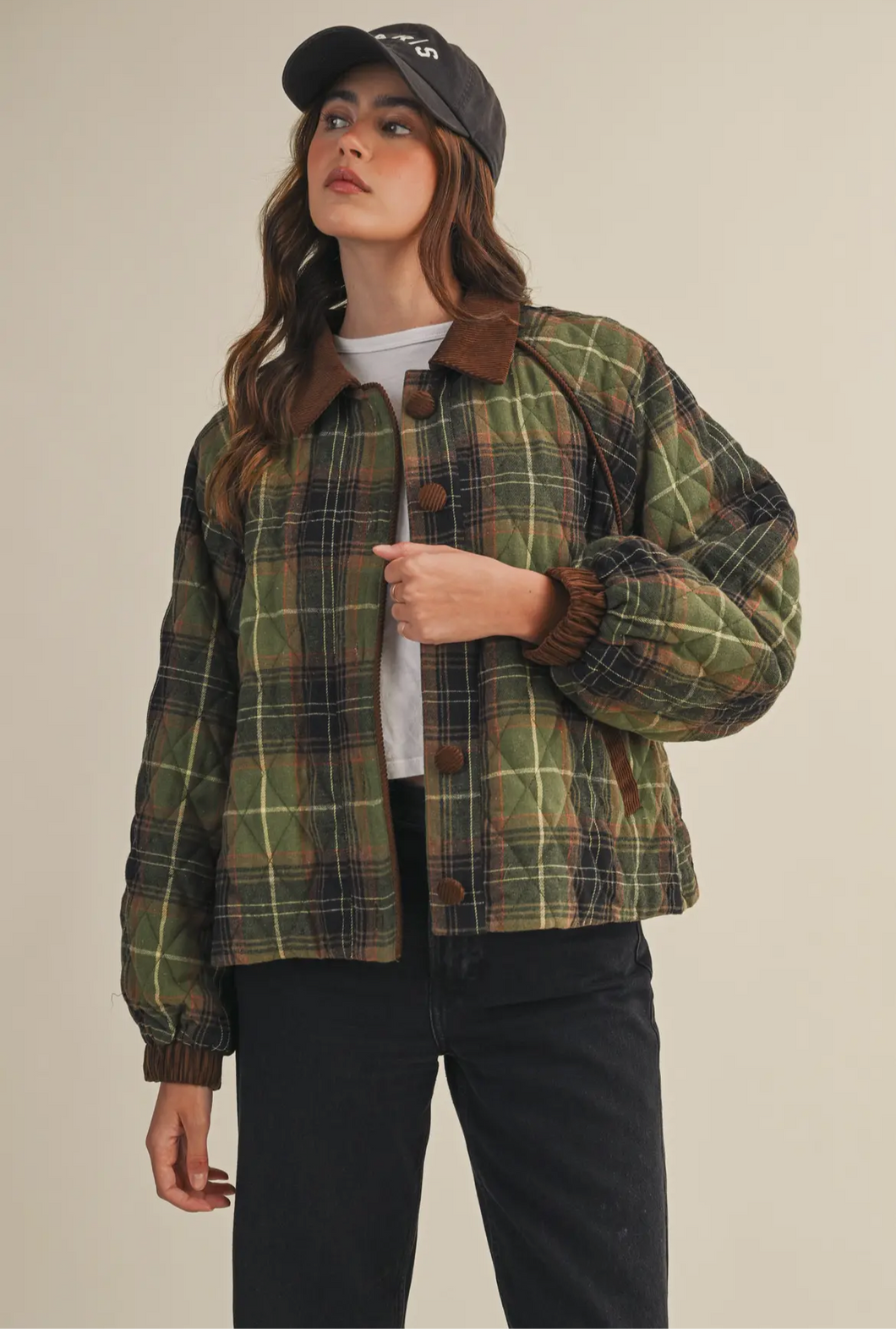 Olive Plaid Winter Jacket