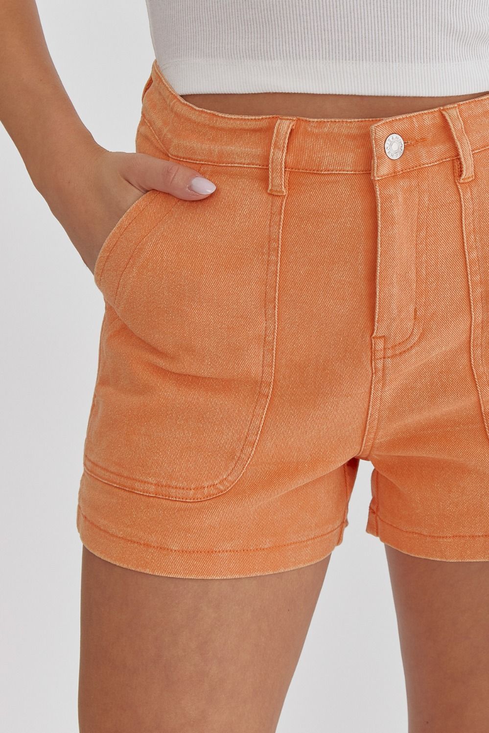 Chelle Denim Shorts Orange