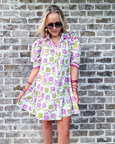 Lavender & Lime Mini Dress
