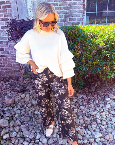 Colors of Fall Wide Leg Pant Black