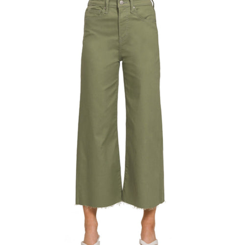 Olive Wide Leg denim Pant