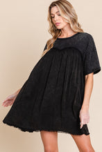 Load image into Gallery viewer, Ria Washed Babydoll Dress Black